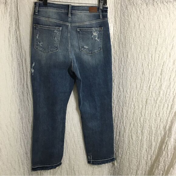 Judy Blue Distressed Straight Fit Jeans Size 9/29 - Picture 2 of 14